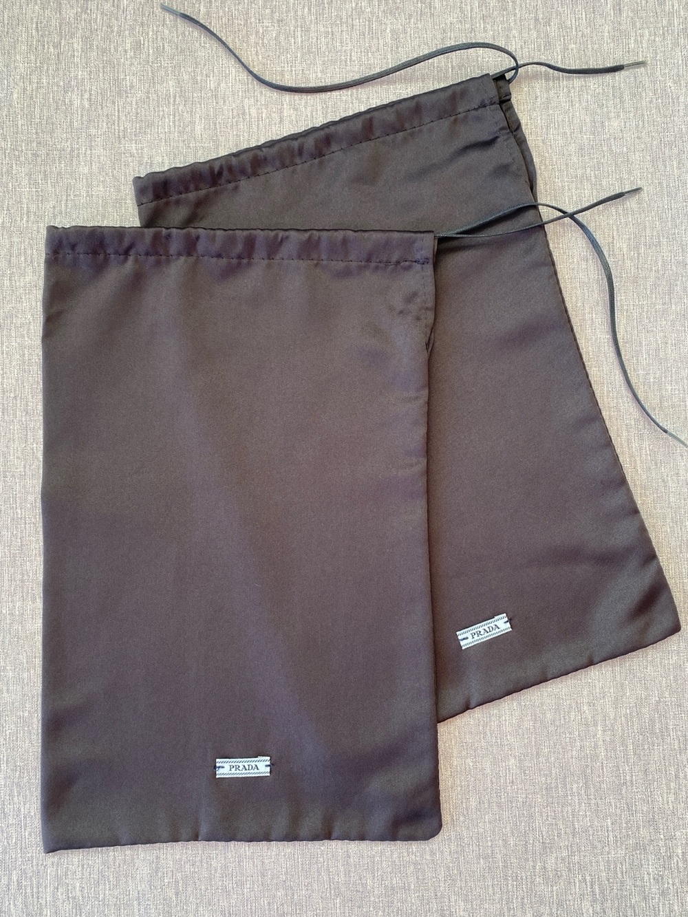 Authentic PRADA | Set of 2 Satin Drawstring Dust Bag Gift Storage Dark Blue